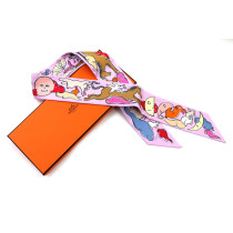Hermes Foulard Twilly City Of Light Seta Cammello e Viola