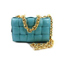 Bottega Veneta Cassette Pelle Turchese