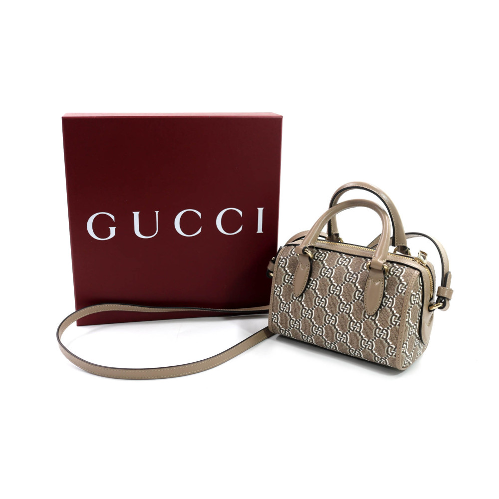 Gucci Boston Mini GG Shadow Beige