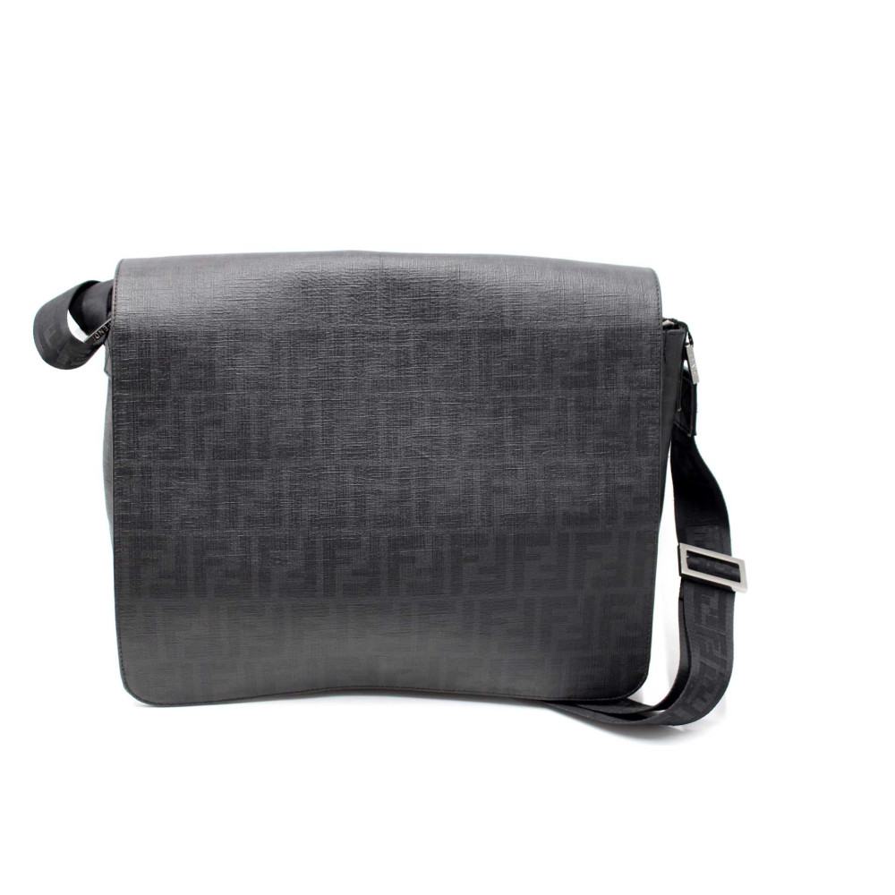Fendi Messenger Tela Nero Grigio