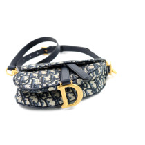 Dior Saddle Mini Tela Blu Oblique