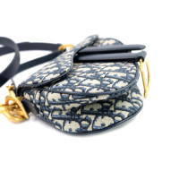 Dior Saddle Mini Tela Blu Oblique