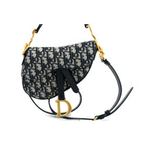 Dior Saddle Mini Tela Blu Oblique