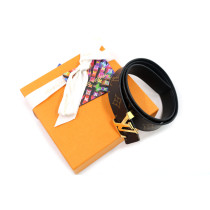 Louis Vuitton Cintura Reversibile Monogram e Pelle Nera