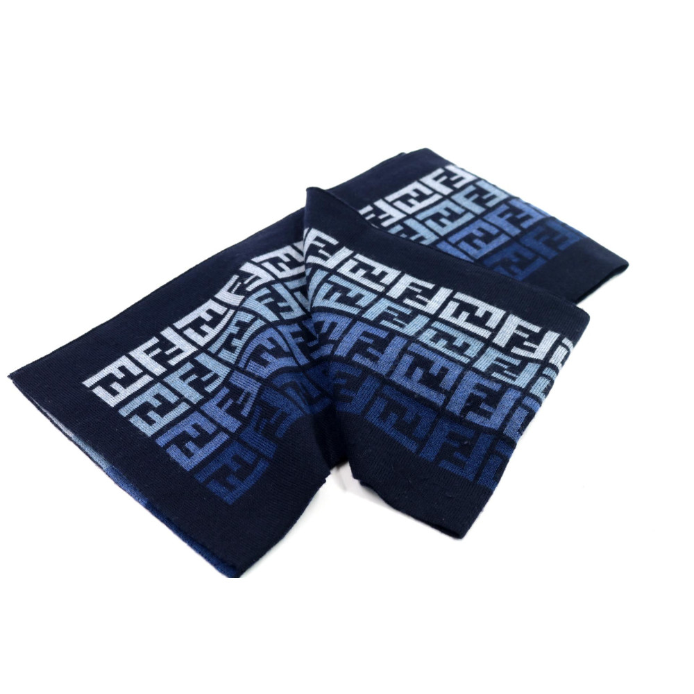 Fendi Sciarpa Lana Blu