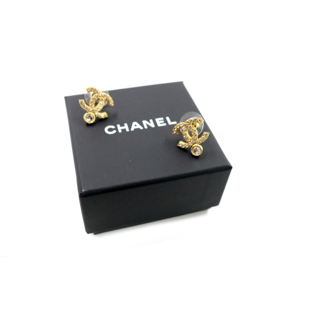 Chanel Orecchini Cristal Timeless Metallo Placcato Oro