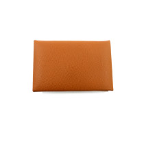 Hermes Portacarte Calvi Duo Compact Pelle Camel