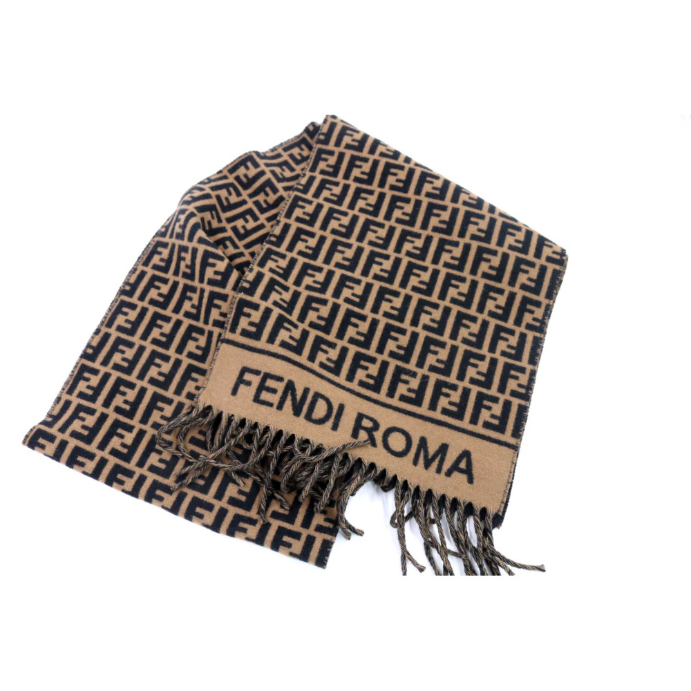 Fendi Sciarpa Lana Marrone