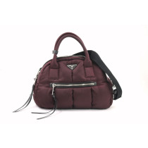 Prada Bowling Tessuto Bomber Bordeaux