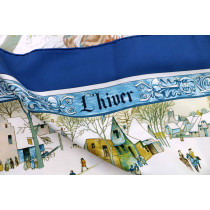 Hermes Foulard n° 4 l'Hiver Seta Multicolor