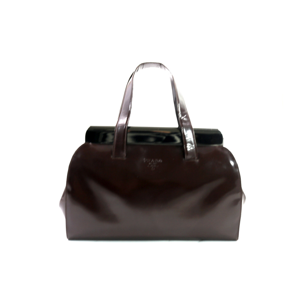 Prada Shopping Vintage Vernis Marrone