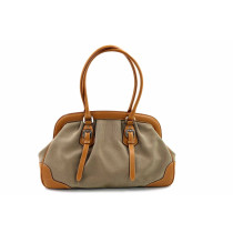 Prada Shopping Vintage Tela e Pelle Biscotto