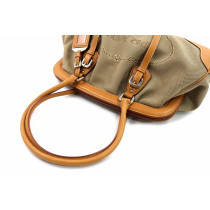 Prada Shopping Vintage Tela e Pelle Biscotto