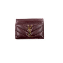 Saint Laurent Portacarte Pelle Bordeaux