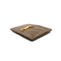 Saint Laurent Portacarte Pelle Tortora