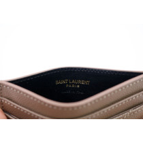 Saint Laurent Portacarte Pelle Tortora