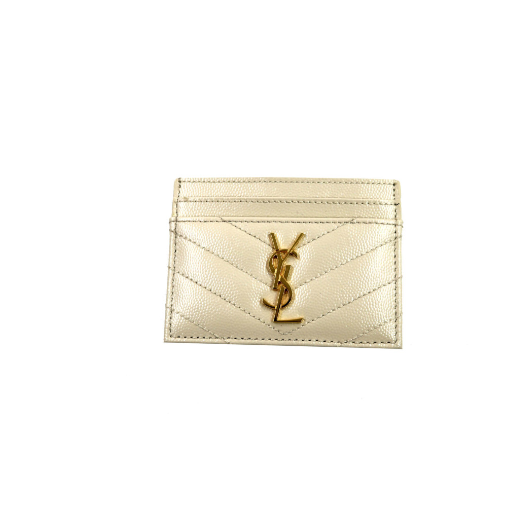 Saint Laurent Portacarte Pelle Bianca