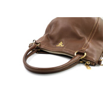 Prada Shopping Pelle Martellata Marrone Chiaro