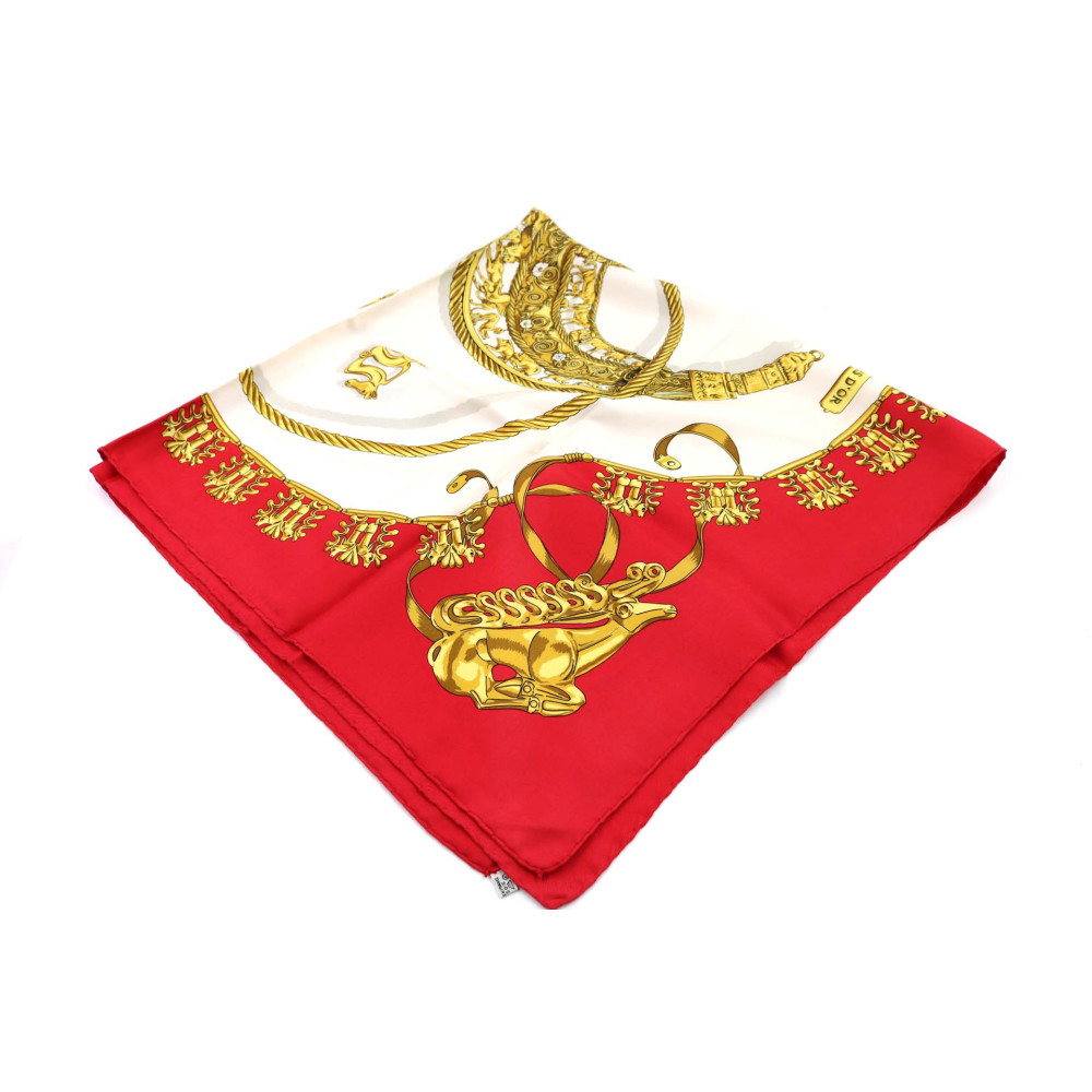 Hermes Foulard Seta Bianca e Rossa