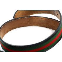 Gucci Cintura Pelle Nera e Tela Web