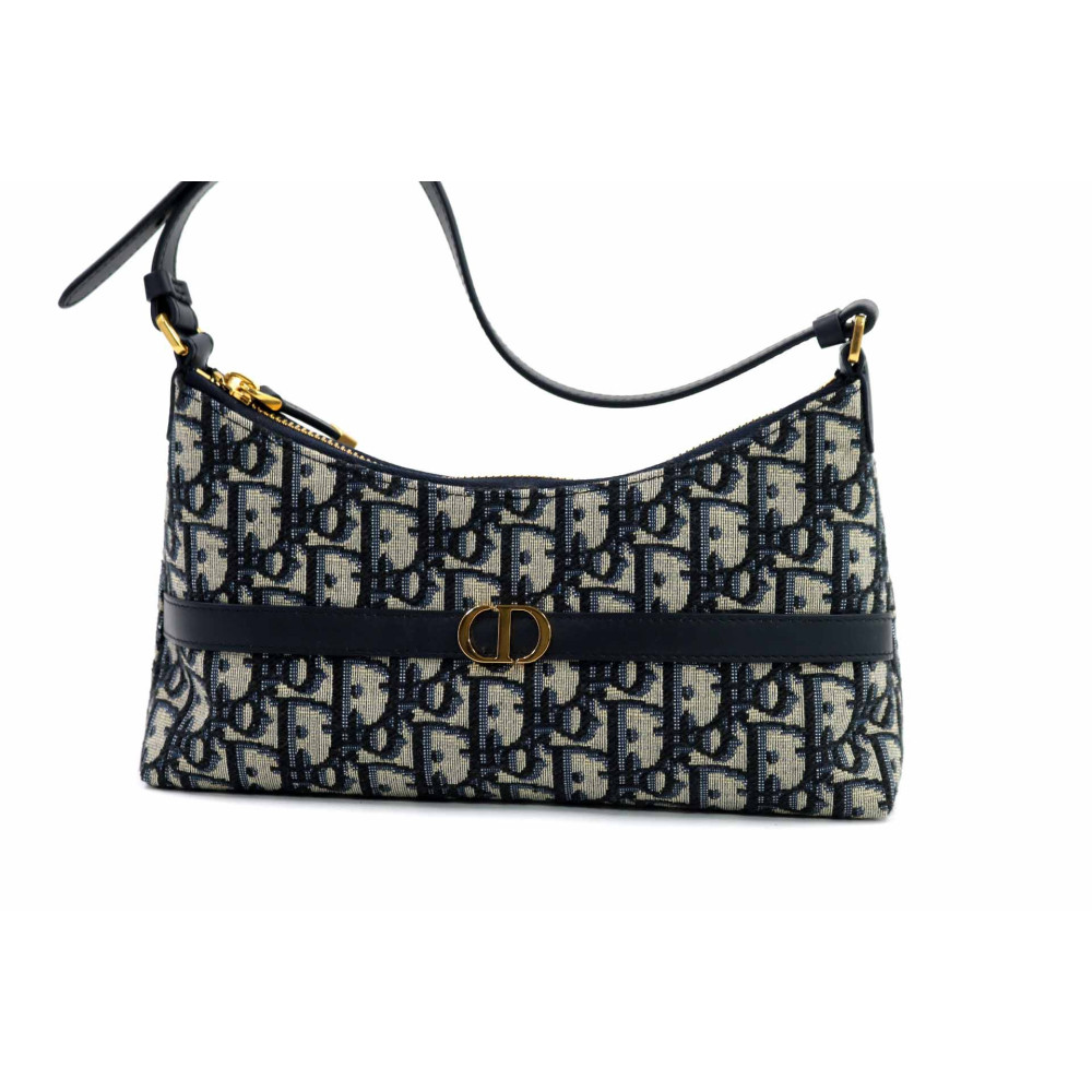 Dior Hobo Montaigne 30 Tela Jacquard Blu