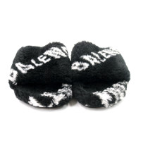 Balenciaga Ciabattine Furry Pelo Bianco e Nero