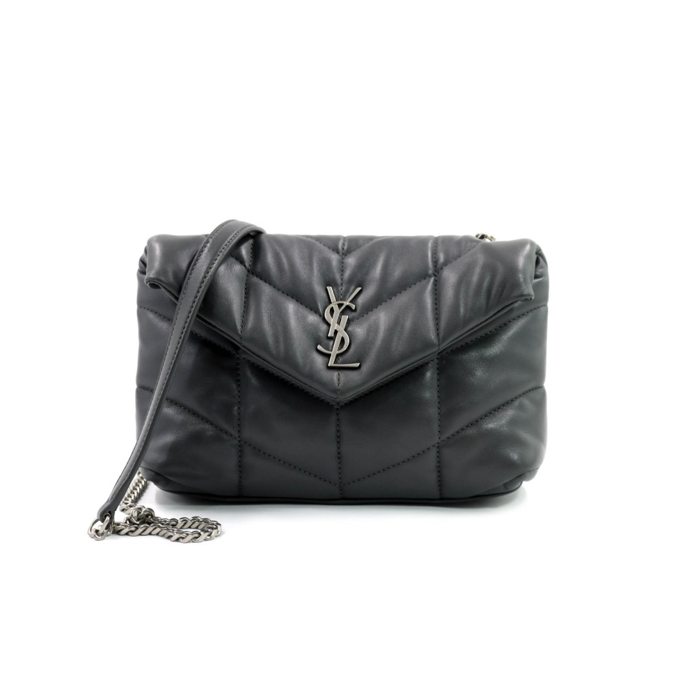 Saint Laurent Puffer Toy Pelle Grigia