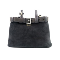 Prada Buckle Scamosciata Nera