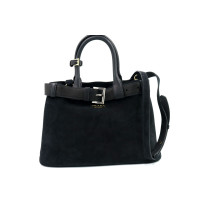 Prada Buckle Scamosciata Nera