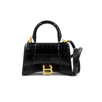 Balenciaga HourGlass XS Schwarzes Leder
