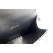 Balenciaga HourGlass XS Schwarzes Leder