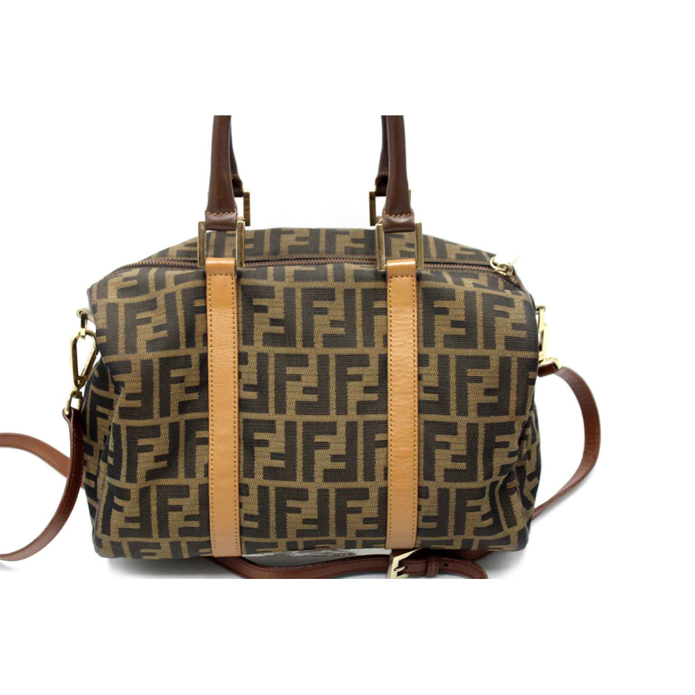 Fendi Boston Tela Marrone