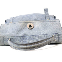 Saint Laurent Muse Two Pelle Stampa Cocco Azzurro Blu