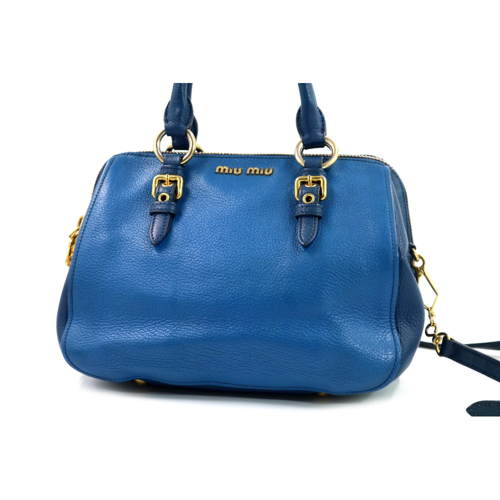 Miu Miu Bowling Pelle Blu