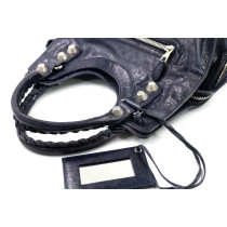 Balenciaga City Giant Verticale Pelle Blu Indaco