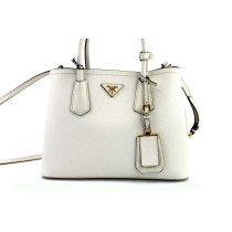 Prada Double Medium Pelle Bianca