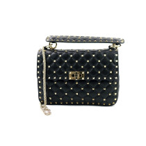 Valentino Spike Medium Black Leather