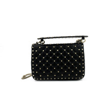 Valentino Spike Medium Black Leather