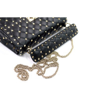 Valentino Spike Medium Black Leather
