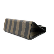 Fendi Pequin Top Handle Tela Marrone e Nera