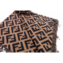 Fendi Poncho FF Cashmere Marrone e Nero