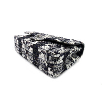 Chanel Classic Double Flap Tweed Blu, Nero, Bianco e Marrone