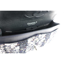 Chanel Classic Double Flap Tweed Blu, Nero, Bianco e Marrone