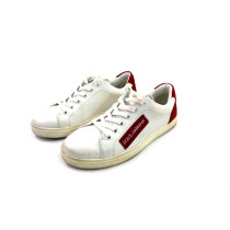 Dolce & Gabbana Sneakers Pelle Bianca e Rossa