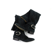 Chanel Stivali Cruissards Pelle Scamosciata Nera