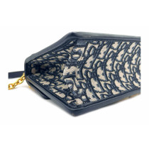 Dior Montaigne Tela Oblique Blu