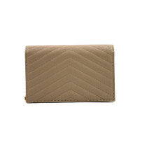 Saint Laurent Pochette Envelope Pelle Dark Beige