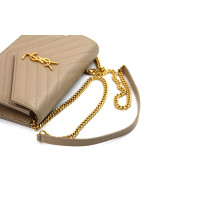 Saint Laurent Pochette Envelope Pelle Dark Beige