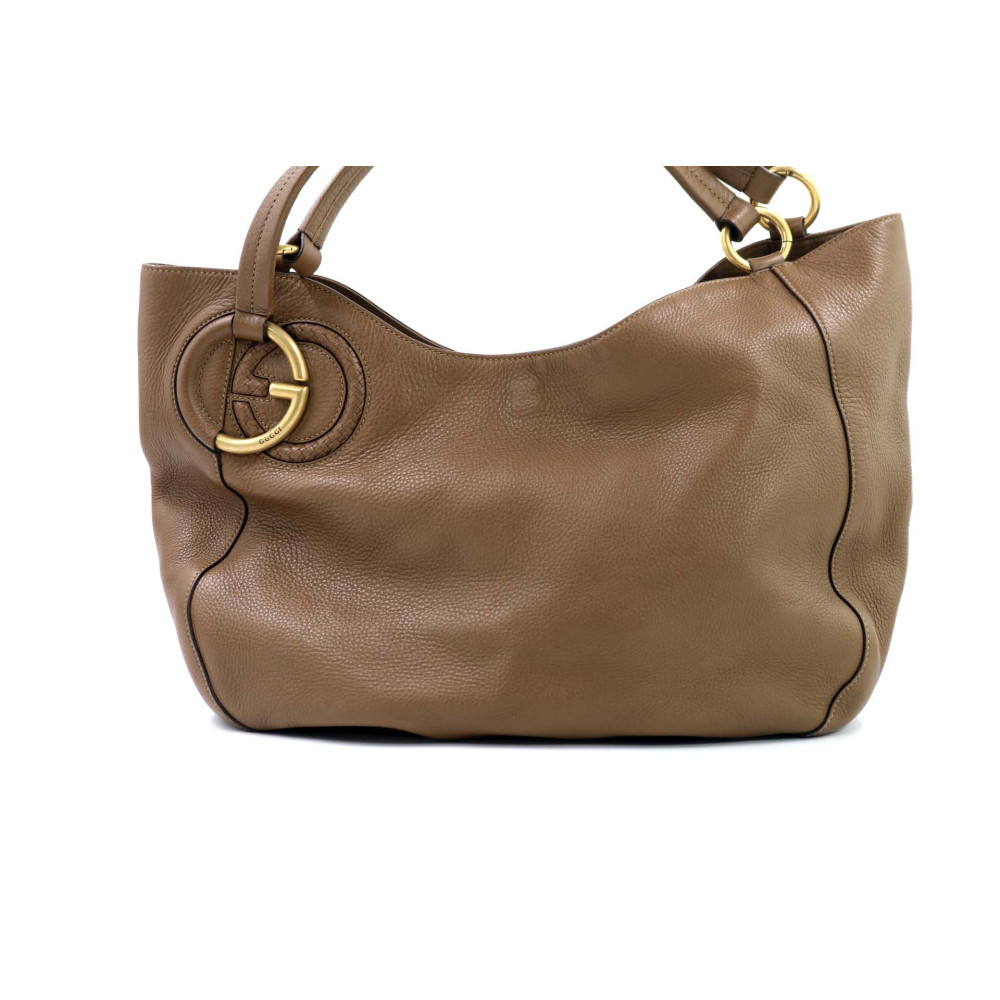 Gucci Hobo Interlocking Pelle Marrone