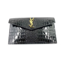 Saint Laurent Pochette Uptown Cocco Lucido Nero